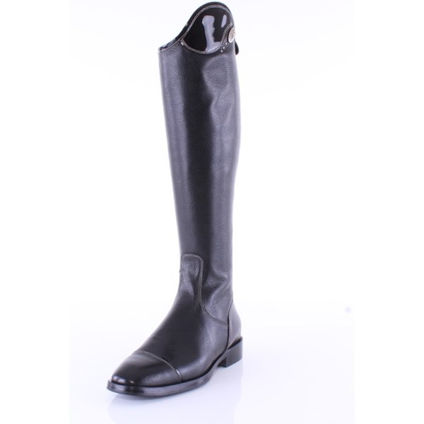 Tricolore Reitstiefel Salentino 01 black Top shiny by DeNiro - schwarz, Größe 46