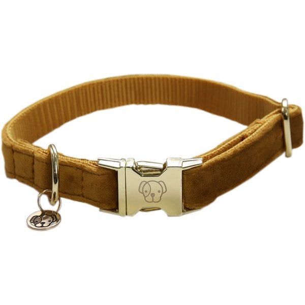 Kentucky Dogwear Velvet Dog Collar Hundehalsband - senfgelb, Größe L