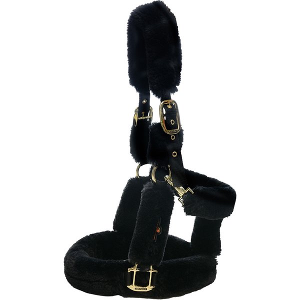 Kentucky Horsewear Lammfell Transporthalfter - schwarz, Größe VB