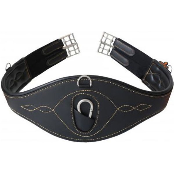 Kentucky Horsewear Sattelgurt anatomisch Leder - schwarz, Größe 135