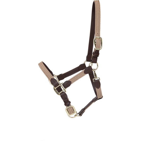 Kentucky Horsewear Plaited Nylon Stallhalfter - beige, Größe VB