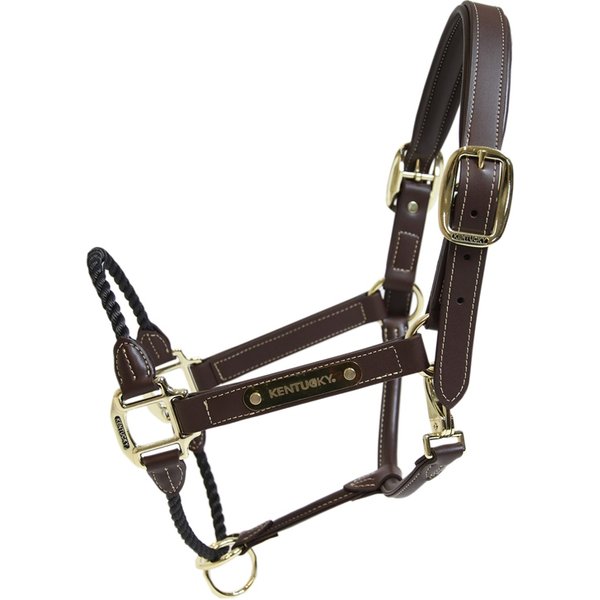 Kentucky Horsewear Leder Halfter rope - braun, Größe WB