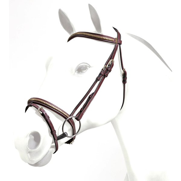 Equipe Emporio Trensenzaum aus Gentle-Leder mit Clincher-Stirnband - braun, Größe VB