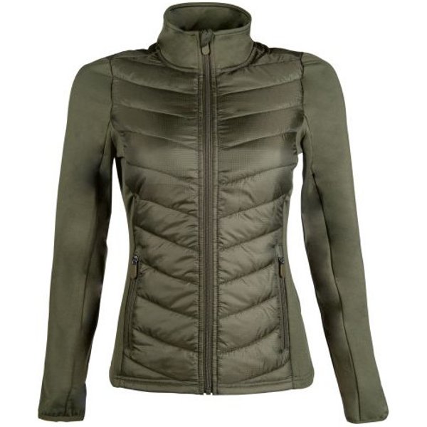 HKM Prag Style Jersey-/Nylonjacke Damen - olive green, Größe XS