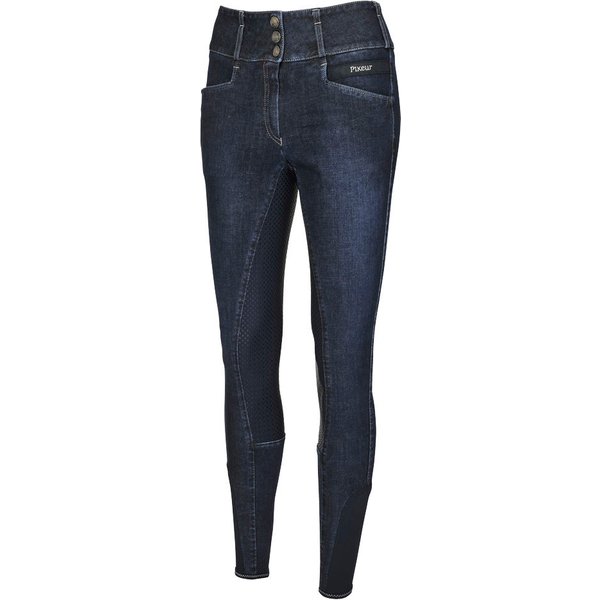 Pikeur Candela DuraGrip 3/4-Grip Jeans Reithose Damen - denim blue, Größe 38