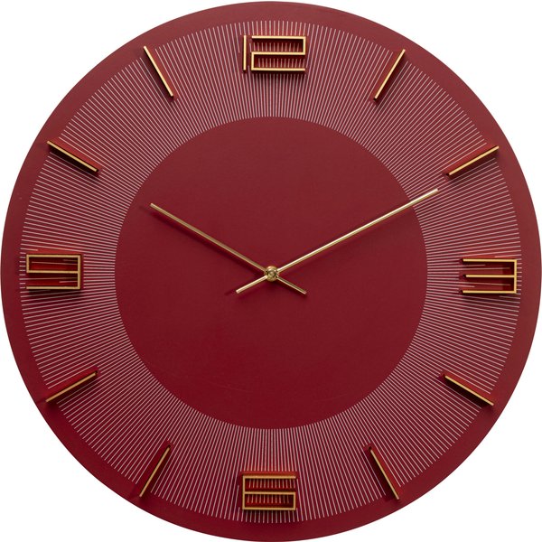 Wanduhr Leonardo Rot/Gold Ø49cm KARE Wanduhr Leonardo Rot/Gold Ø