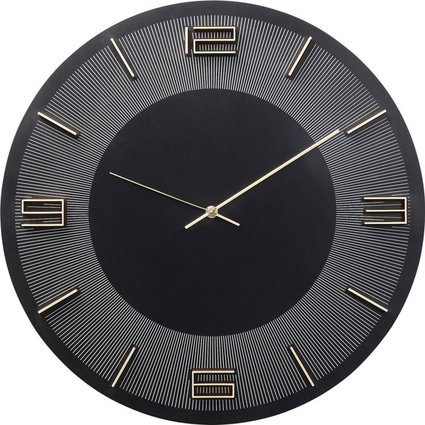 Wanduhr Leonardo Schwarz/Gold Ø49cm KARE Wanduhr Leonardo Schwarz/Gold Ø