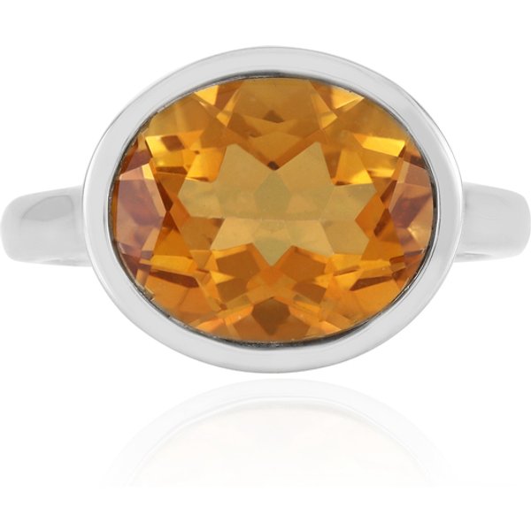 Oranger Quarz-Silberring (Monosono Collection)-image