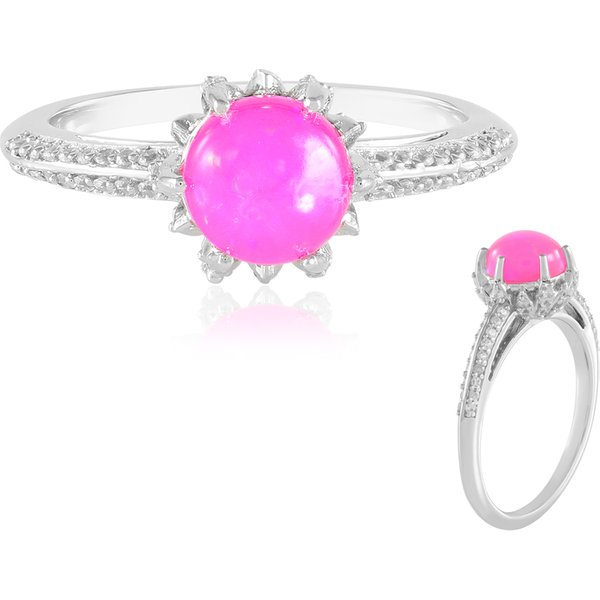 ÄThiopischer Pinkfarbener Opal-Silberring-image