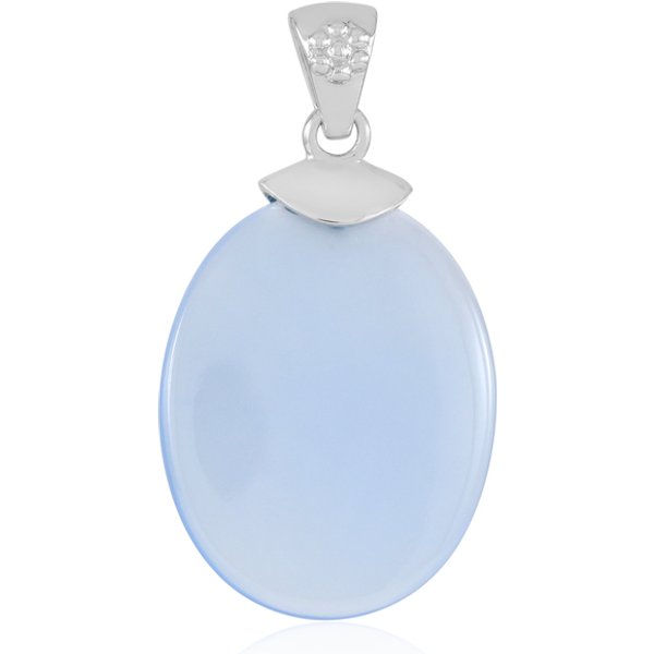 Aqua-Chalzedon-SilberanhäNger (Monosono Collection)-image