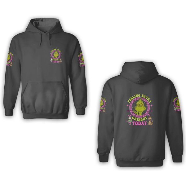 Feeling Extra Grinchy 3D Christmas Hoodie-image