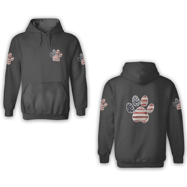 Patriotic Paw Print, American Flag 3d Hoodies