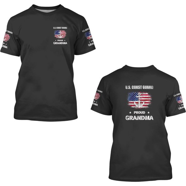 U.Sss. Coast Guard Family Proud Grandma 3D T Shirts-image