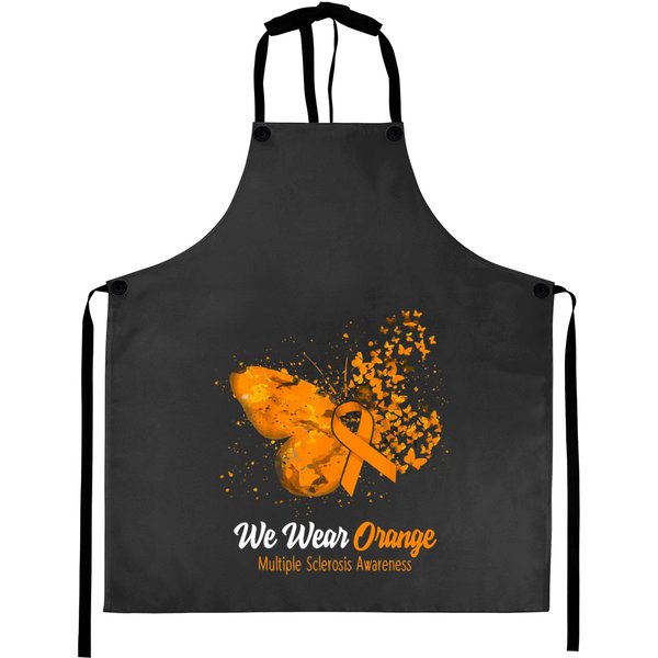 We Wear Orange Multiple Sclerosis Awareness Butterfly Aprons-image