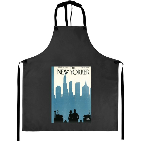 New Yorker Magazine Blue Color Poster Aprons