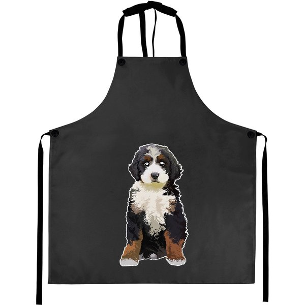 Cute Bernedoodle Dog Puppy Aprons-image