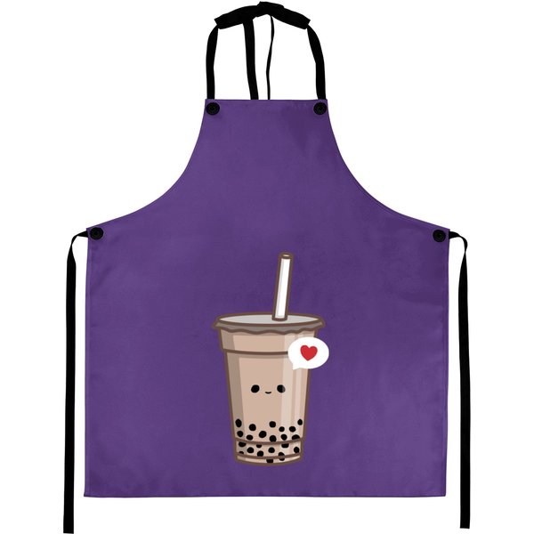 Kawaii Bubble Tea Love Cute Boba Tea Girl Aprons-image
