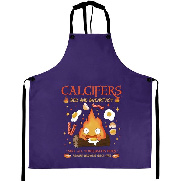 Howls Moving Castle Inspired Calcifer's Bed & Breakfast Unisex T- Aprons-image