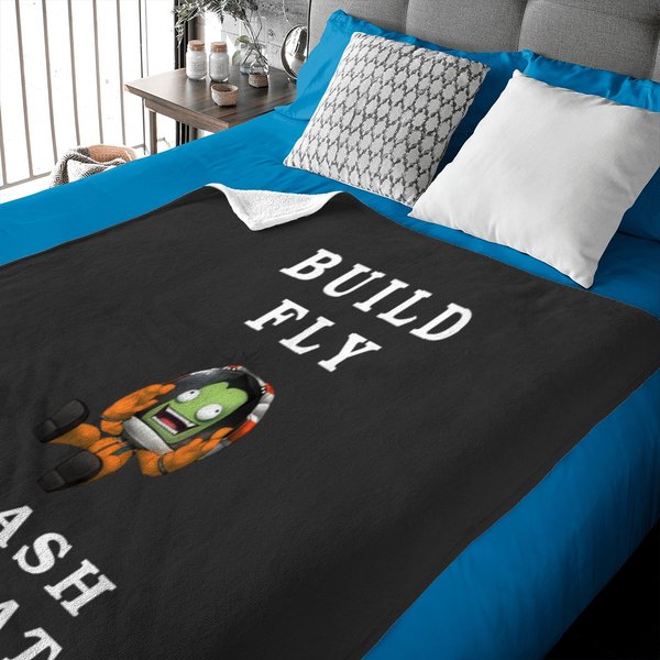Build Fly Crash Repeat , Kerbal Space Program , Kerbals | Essential Baby Blankets-image