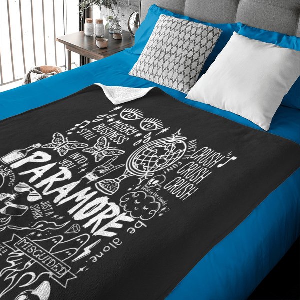 Paramore Doodle Art Baby Blankets, Vintage Paramore Album Lyric Merch-image