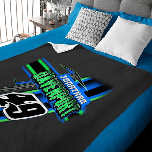 Jonathan Davenport Late Model Dirt Track Blue Racing Graphic Baby Blankets-image