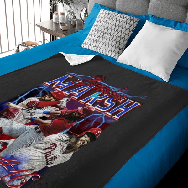 Brandon Marsh Philadelphia 90S Baseball Baby Blankets, Bootleg Sport Christmas-image