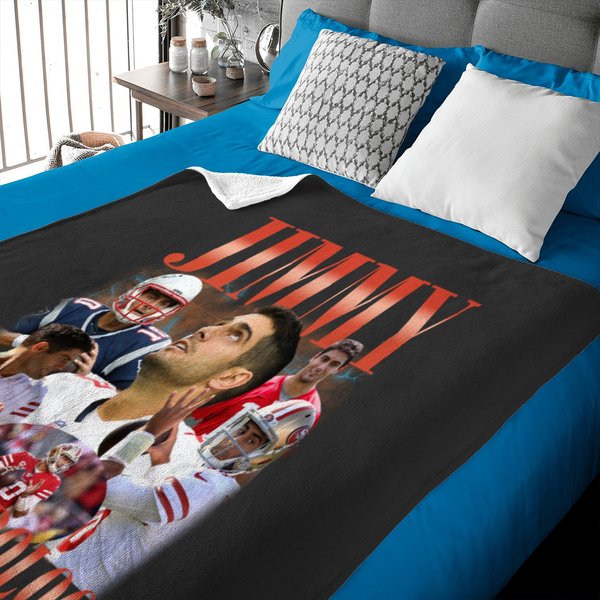 Jimmy Garoppolo Vintage Washed Baby Blankets 90S Design Bootleg Baby Blankets-image