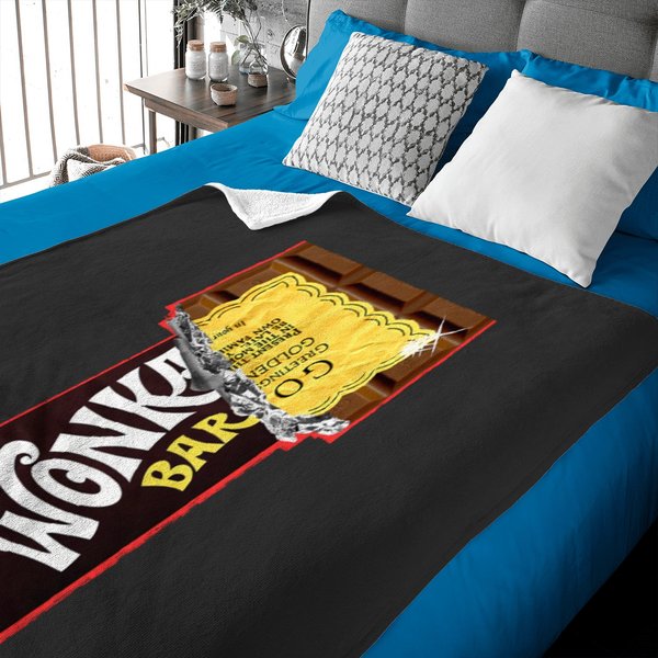 Golden Ticket Willy Wonka Christmas Baby Blankets-image