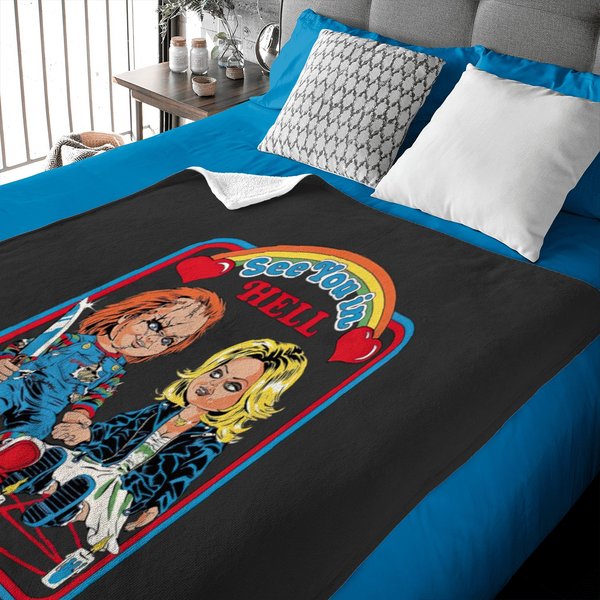 Chucky &Amp; Tiffany - See You In Hell Baby Blankets-image