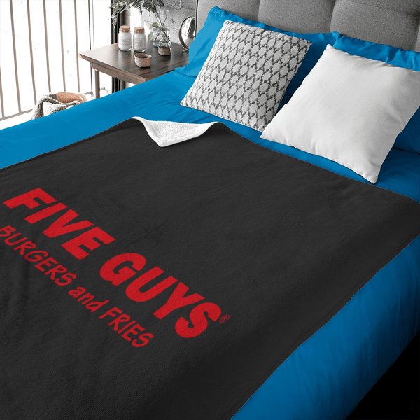 Five Guys Burgers And Fries Food Logo Chain Restaurant Baby Blankets-image