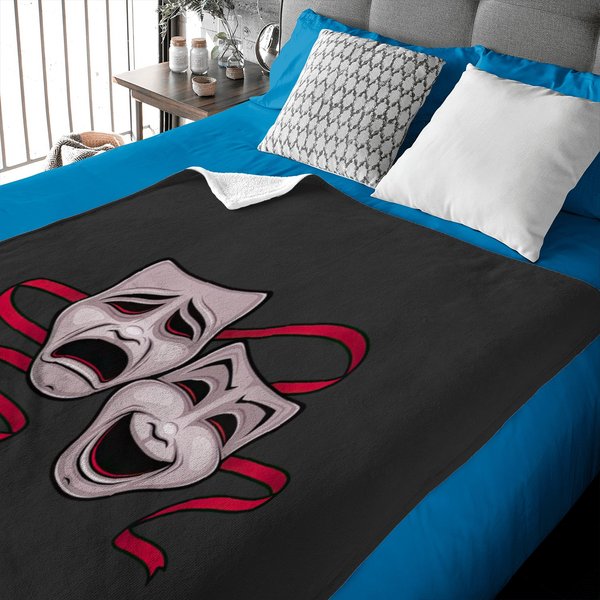 Comedy And Tragedy Theater Masks Baby Blankets-image