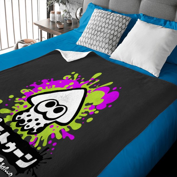 Nintendo Splatoon Inkling Text Splatter Graphic Baby Blankets-image