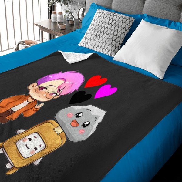 Happy Rocky Plushie Lankybox Baby Blankets-image