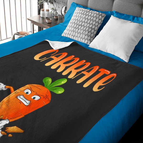 Cute Carrate Carrot Costume Funny Karate Vegetable Baby Blankets-image