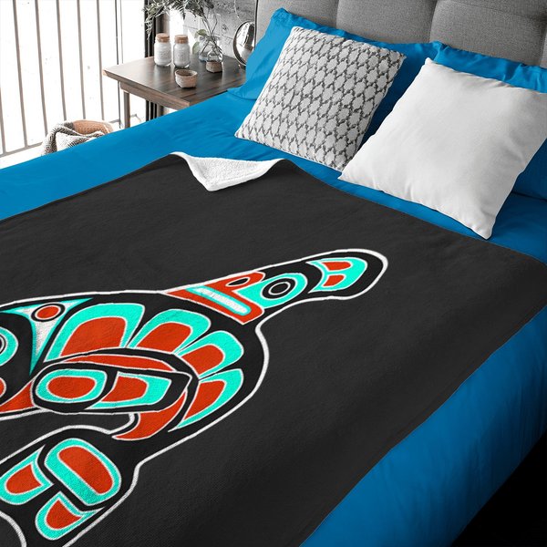 Orca Whale Haida Style Art Native American Indian Tribal Baby Blankets-image