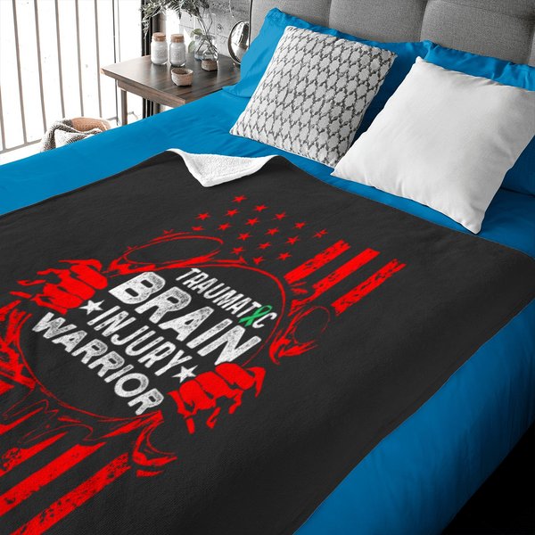 Traumatic Brain Injury Survivor Flag Power Tbi Warrior Baby Blankets-image