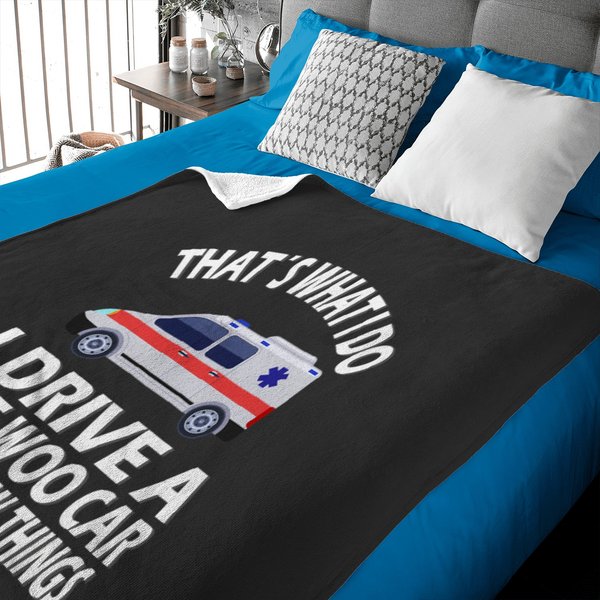 Wee Woo Car Funny Paramedic Baby Blankets-image