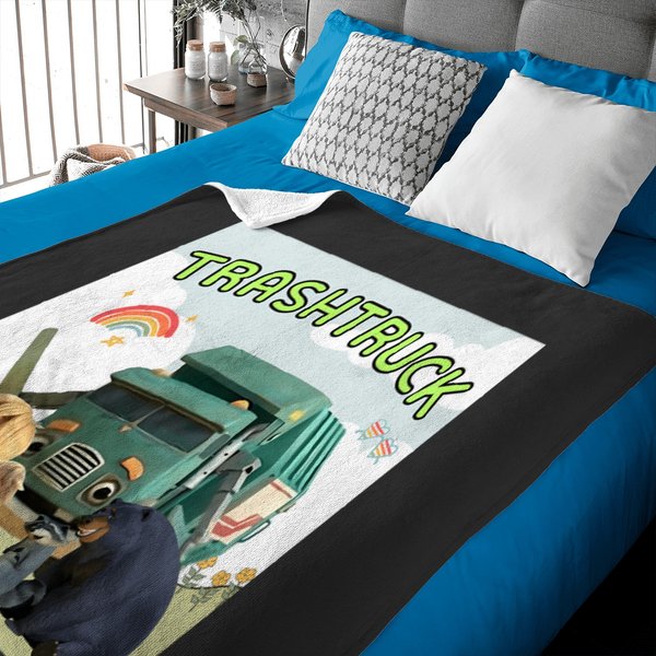 Trash Truck Trucks Trash Truck Baby Blankets-image
