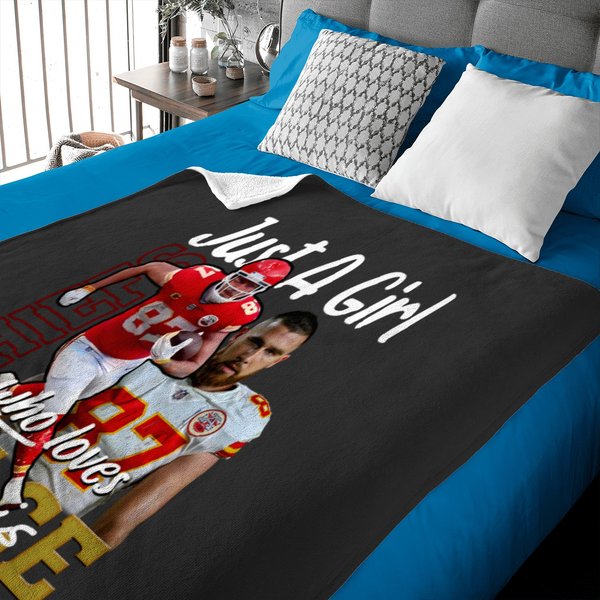 Just A Girl Who Loves Travis Kelce Baby Blankets-image