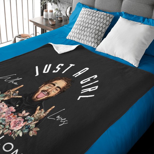 Just A Girl Who Loves Post Malone Baby Blankets-image