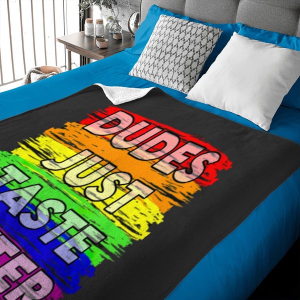 Dudes Just Taste Better Gay Pride Gift Idea Baby Blankets-image