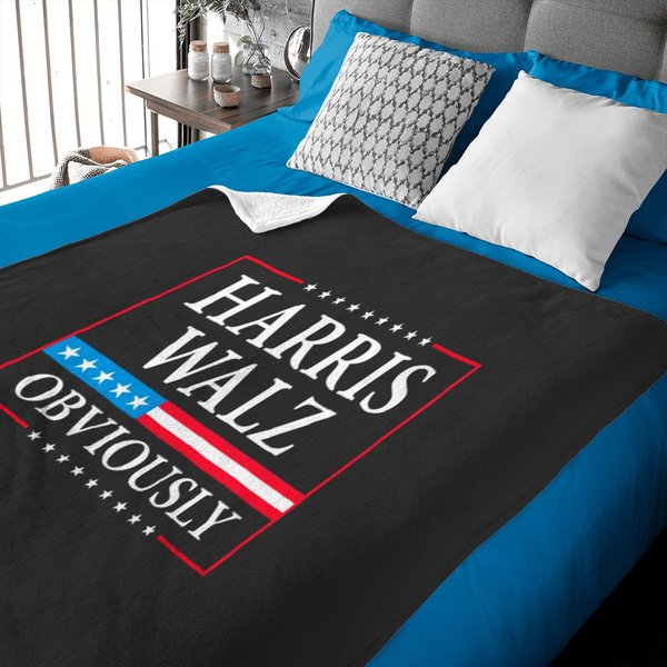Harris Walz Obviously President Kamala Harris Waltz Election Baby Blankets-image