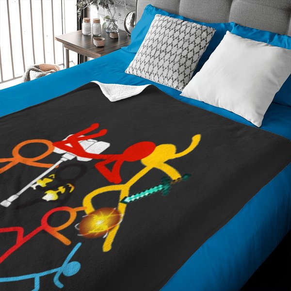 Alan Becker Five Stick Figures : Alan Animation Becker Shirt , Alan Becker Baby Blankets-image