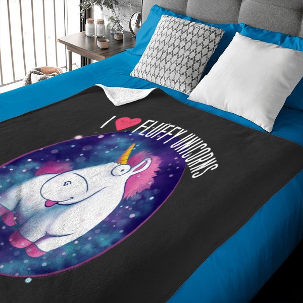 Minions Papoy I Love Fluffy Unicorns Baby Blankets-image
