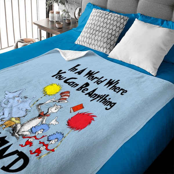 Dr Seuss Baby Blankets, Dr Seuss In A World You Can Be Anything Baby Blankets-image