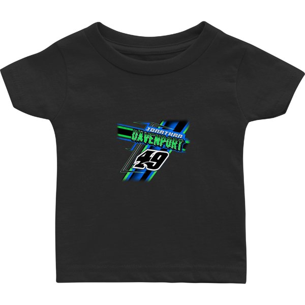 Jonathan Davenport Late Model Dirt Track Blue Racing Graphic Baby T Shirts-image