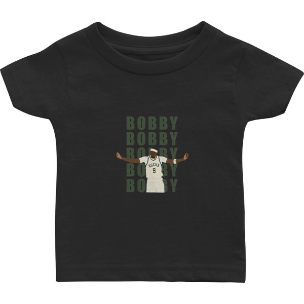 Mil Waukee Bucks Bobby Portis Bobby Chant - Black Background Baby T Shirts-image