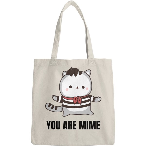 You Are Mime- Funny Cat Mime- Graphic Design Bags