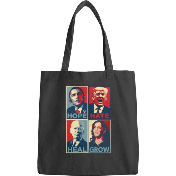 Hope Hate Heal Grow Bags, Kamala Harris Support Bags,2024 American-image