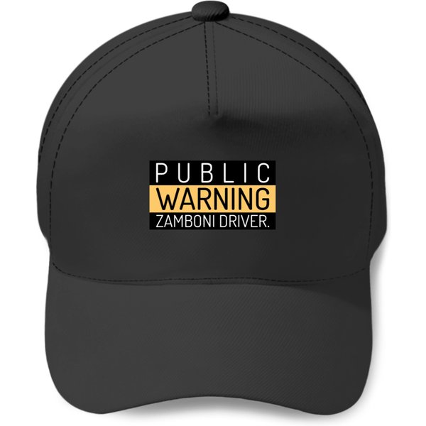 Public Warning Zamboni Driver Baseball Caps-image